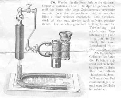 Bedienungsanleitung aus Zeiss Med 124/III, S. 4 'Hufeisenfuss nach Prof. Erggelet'